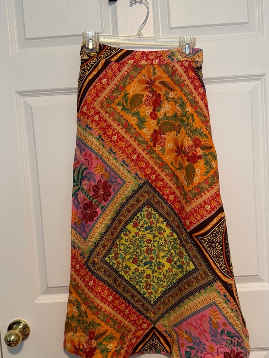 FARM Rio Dresses & Skirts - FARM Rio Vibrant Patchwork Maxi Skirt - Orange, Pink, Green